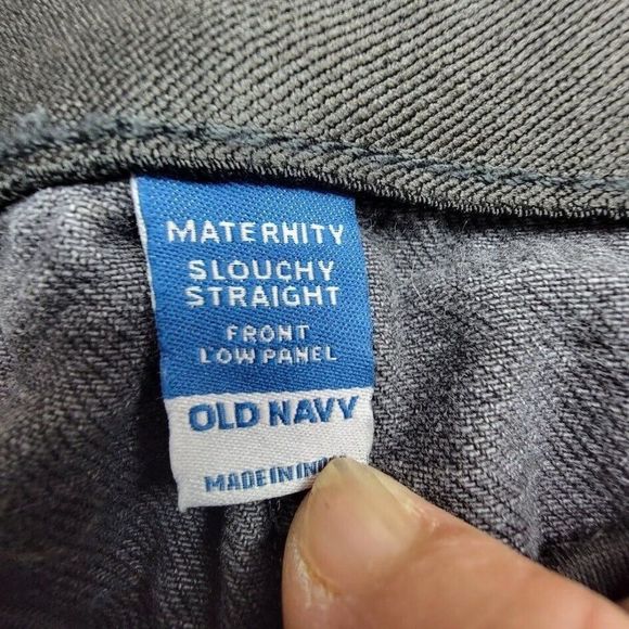 Old Navy Maternity Slouchy Straight Jeans Women's Size 2 Short Black Denim 29X24 - Picture 3 of 9